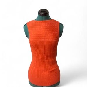 90’s JEANNE PIERRE Vibrant Orange boat neck  Tank Top
